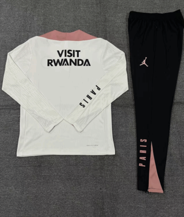 player version 24-25 PS G Jrdan white with pink half zipper training tracksuit - Image 6