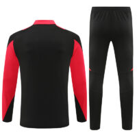 24-25 Bayern black with red half zipper training tracksuit