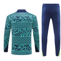 006-105 24-25 Brazil camouflage lake blue half zipper training tracksuit