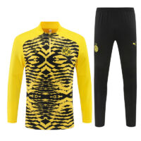 006-109 24-25 Dortmund yellow with black half zipper training tracksuit