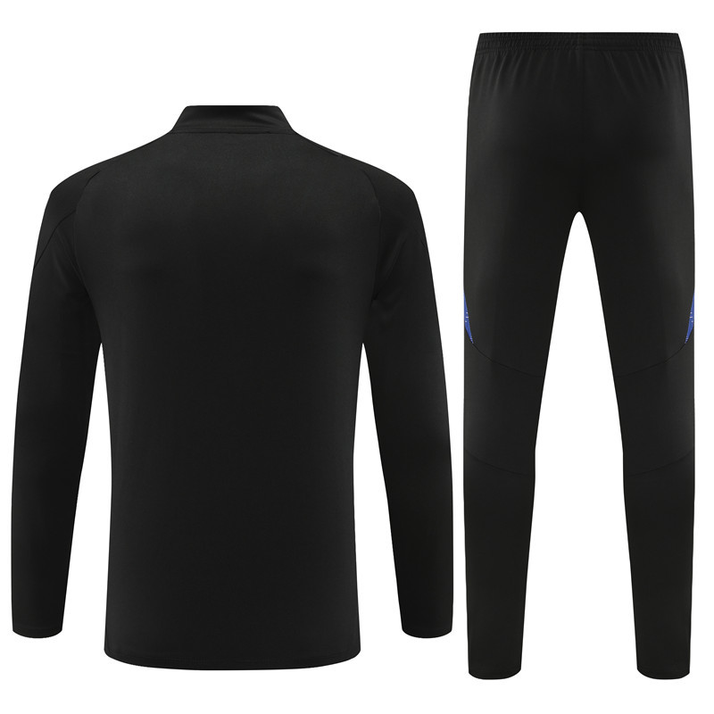 006-111 24-25 Germany black half zipper training tracksuit