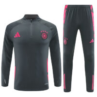 006-112 24-25 Germany dark gray with pink half zipper training tracksuit