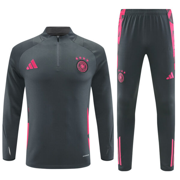 24-25 Germany dark gray with pink half zipper training tracksuit - Image 6