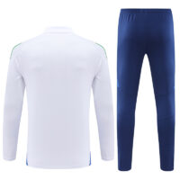 006-116 24-25 Italy white with blue half zipper training tracksuit