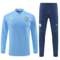 24-25 Man City light blue with embossing half zipper training tracksuit
