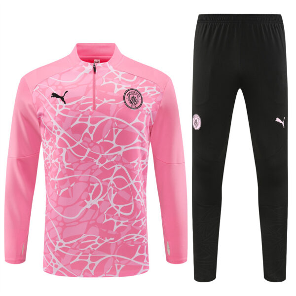 24-25 Man City pink half zipper training tracksuit - Image 6