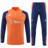 006-134 24-25 Manud orange with navy blue half zipper training tracksuit