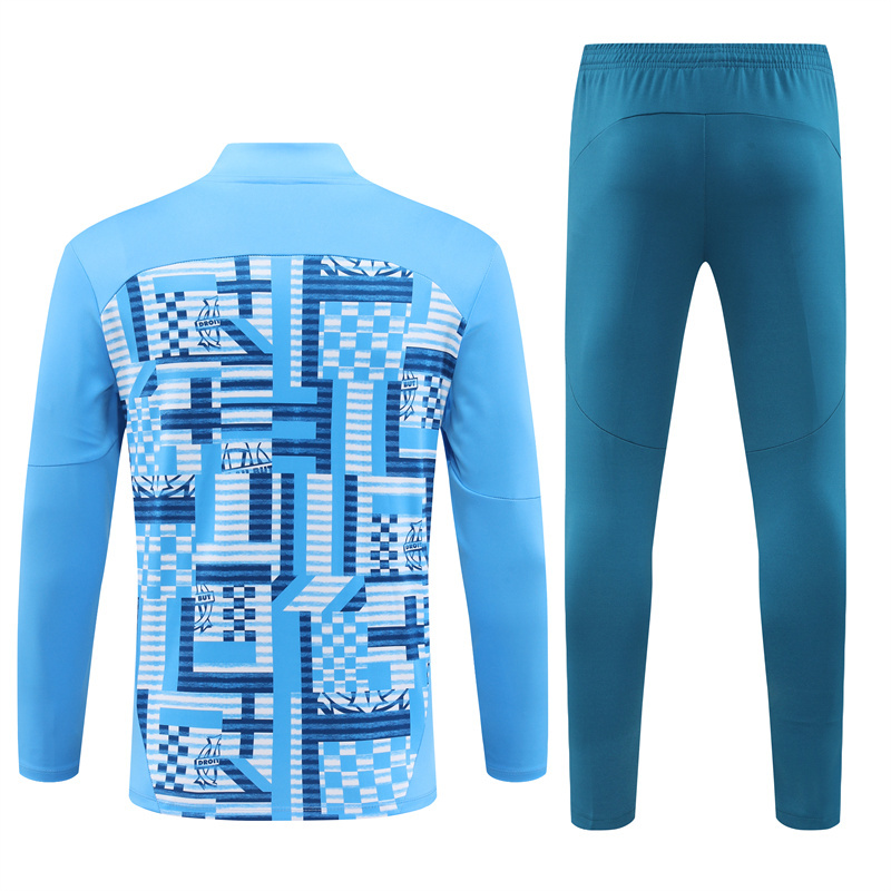 24-25 Marseille camo light blue half zipper training tracksuit