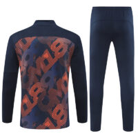 24-25 Marseille navy blue with orange half zipper training tracksuit
