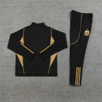 006-15 23-24 Argentina black with gold stripe half zipper sweater tracksuit