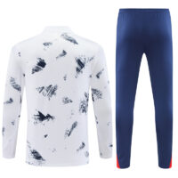 006-150 24-25 PS G white with red and blue stripe half zipper training tracksuit
