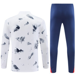 24-25 PS G white with red and blue stripe half zipper training tracksuit - Image 6