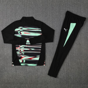 24-25 Portugal black with green half zipper sweater tracksuit - Image 6