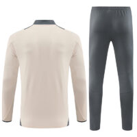 24-25 Real Madrid beige with gray half zipper training tracksuit