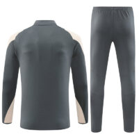 24-25 Real Madrid dark gray with beige half zipper training tracksuit
