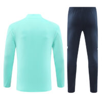 24-25 Real Madrid lake blue with navy blue half zipper training tracksuit