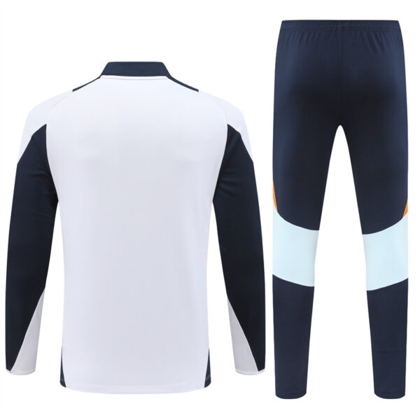 24-25 Real Madrid white with navy blue half zipper training tracksuit - Image 6