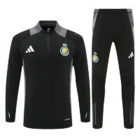 24-25 Riyadh black with gray stripe half zipper sweater tracksuit