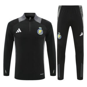 24-25 Riyadh black with gray stripe half zipper sweater tracksuit - Image 6