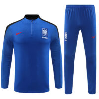 24-25 South Korea color blue with black half zipper training tracksuit