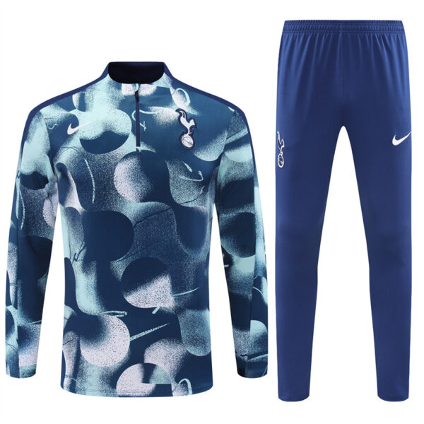 24-25 Tottenham camo blue half zipper training tracksuit - Image 6