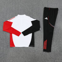25-26 Ajax white with black and red stripe half zipper sweater tracksuit