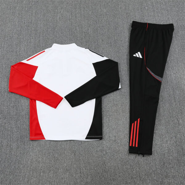 25-26 Ajax white with black and red stripe half zipper sweater tracksuit - Image 6