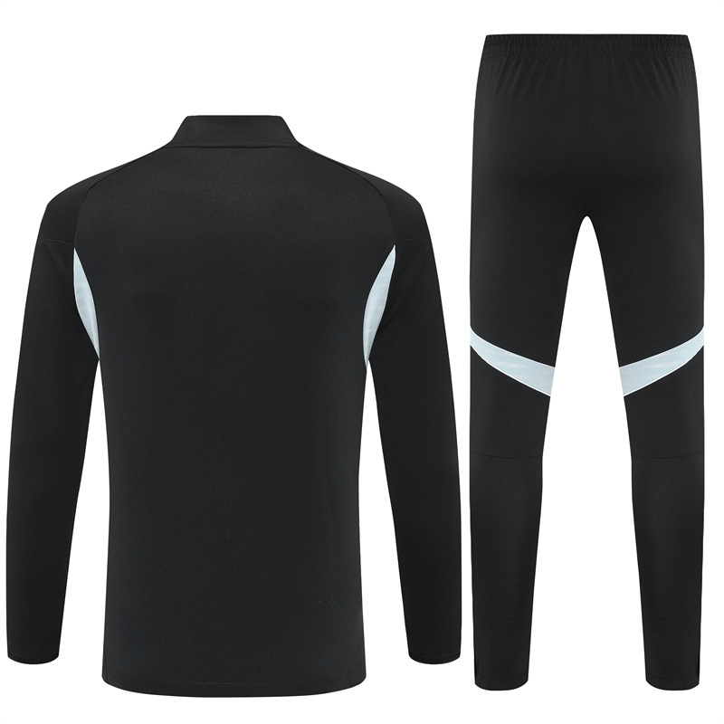 25-26 Argentina black with white stripe half zipper sweater tracksuit