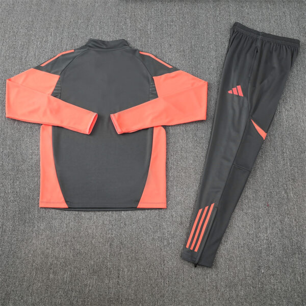 25-26 Bayern dark gray with orange stripe half zipper sweater tracksuit - Image 6