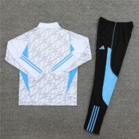 006-18 23-24 Argentina white with gray half zipper training tracksuit