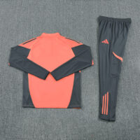 25-26 Bayern orange with gray stripe half zipper sweater tracksuit