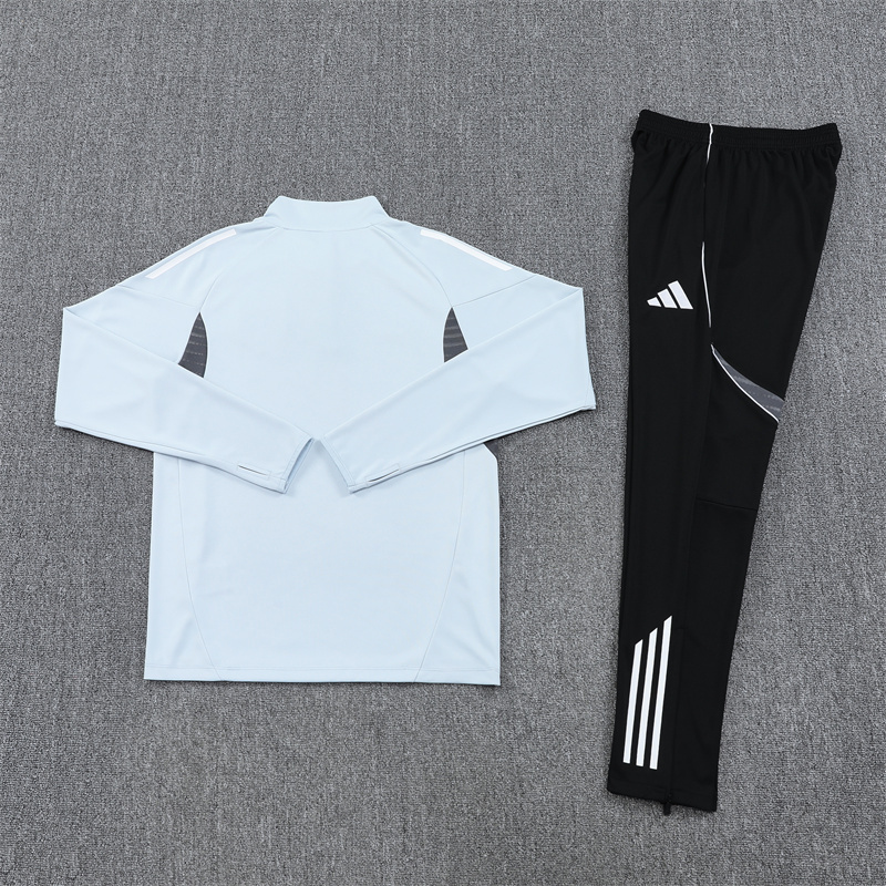 25-26 Japan light gray half zipper sweater tracksuit
