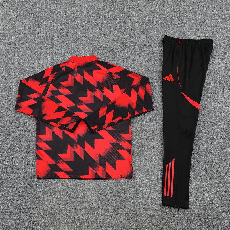 006-183 25-26 Manud camo red with red half zipper sweater tracksuit