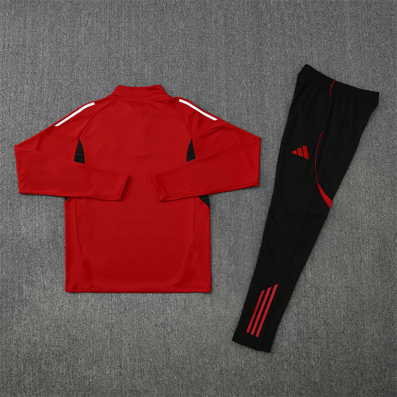 25-26 Manud red half zipper sweater tracksuit