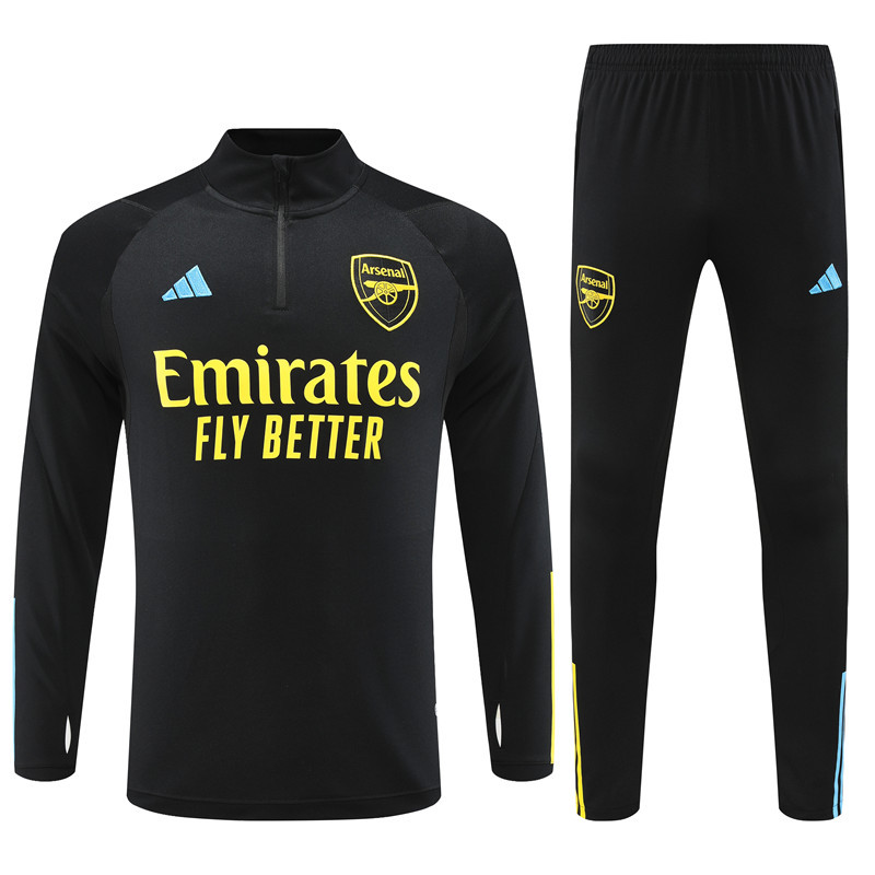006-19 23-24 Arsenal black half zipper sweater tracksuit