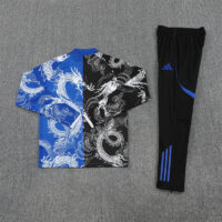 25-26 Real Madrid black and blue dragon version half zipper sweater tracksuit