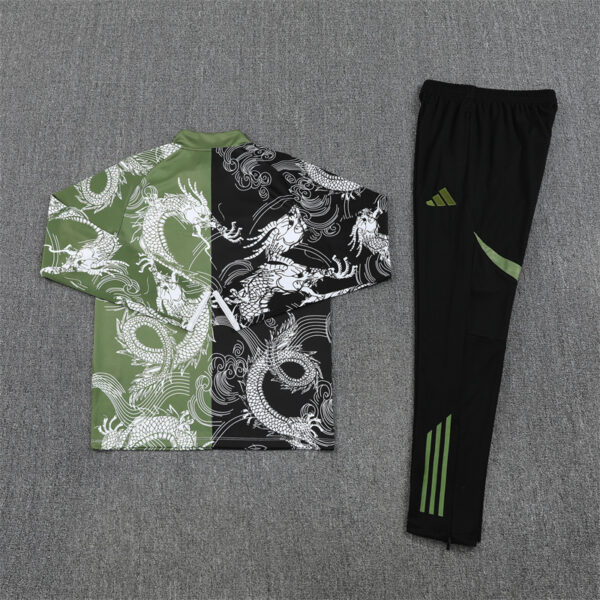25-26 Real Madrid black and green dragon version half zipper sweater tracksuit - Image 6