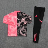 25-26 Real Madrid black and pink dragon version half zipper sweater tracksuit
