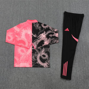 25-26 Real Madrid black and pink dragon version half zipper sweater tracksuit - Image 6