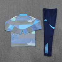 25-26 Real Madrid camo light blue half zipper sweater tracksuit