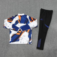 25-26 Real Madrid camo yellow, white and blue half zipper sweater tracksuit