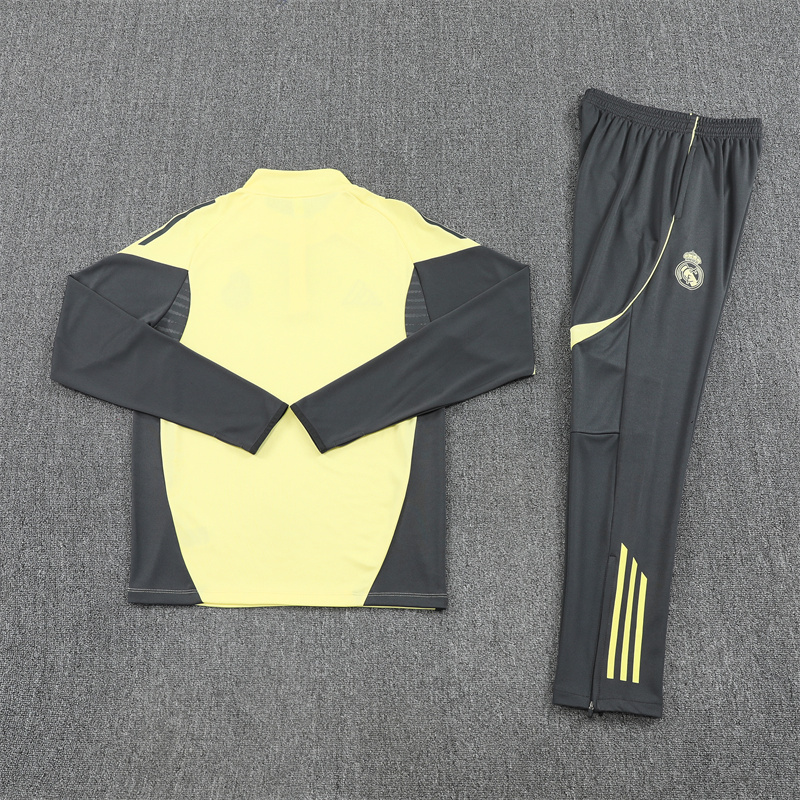 25-26 Real Madrid green with dark gray half zipper sweater tracksuit