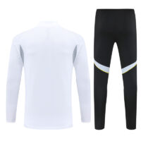 25-26 Real Madrid white with gray stripe half zipper sweater tracksuit