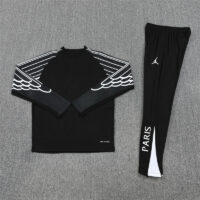 006-202 CL version 25-26 PS G Jrdan black with white stripe half zipper sweater tracksuit
