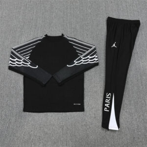 CL version 25-26 PS G Jrdan black with white stripe half zipper sweater tracksuit - Image 6