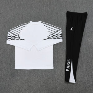 CL version 25-26 PS G Jrdan white with black stripe half zipper sweater tracksuit - Image 6