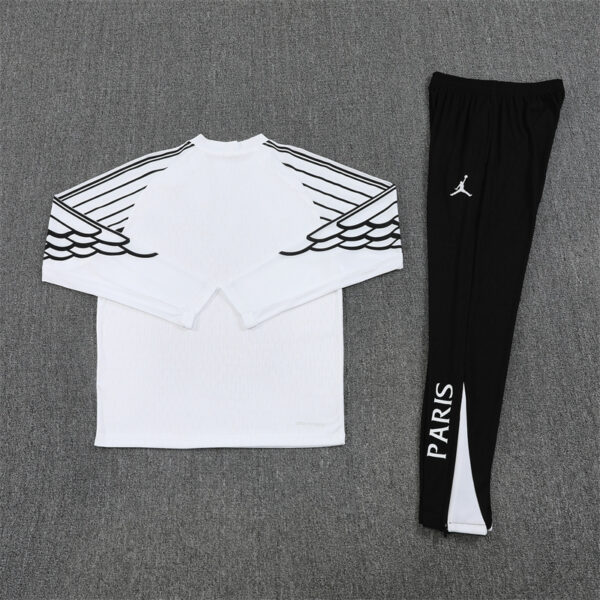 CL version 25-26 PS G Jrdan white with black stripe half zipper sweater tracksuit - Image 6
