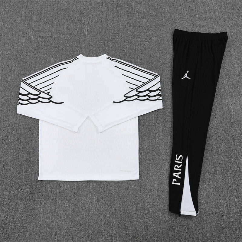 CL version 25-26 PS G Jrdan white with black stripe half zipper sweater tracksuit