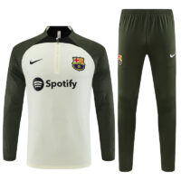 Player version 23-24 Bar beige with army green half zipper sweater tracksuit