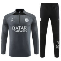 Player version 23-24 PS G dark gray half zipper sweater tracksuit
